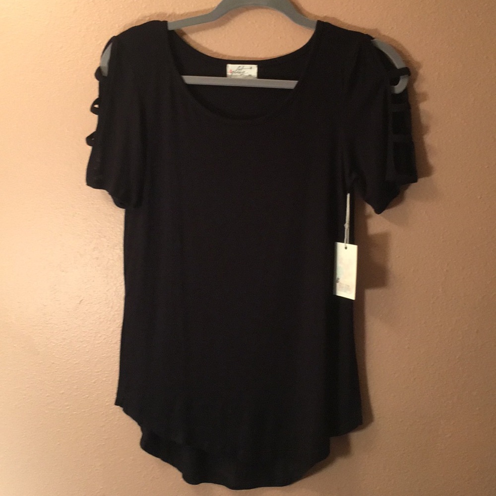 NEW BLACK GLITZ TOP